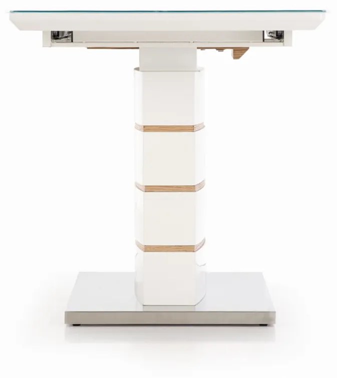 TORONTO stół rozkładany 140-180/80/76 biały dąb złoty prostokątny nowoczesny