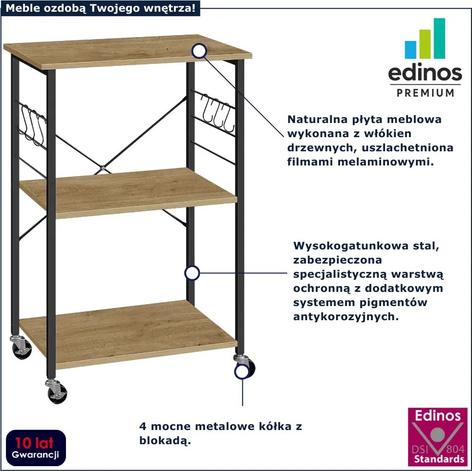 Mobilna szafka kuchenna dąb artisan Z8-M48