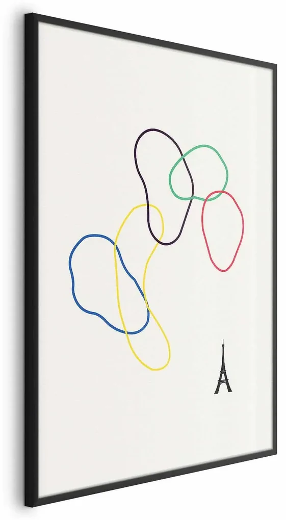 Plakat Kolorowe koła 60x90 cm z ramą czarną bez marginesu ARTGEIST B