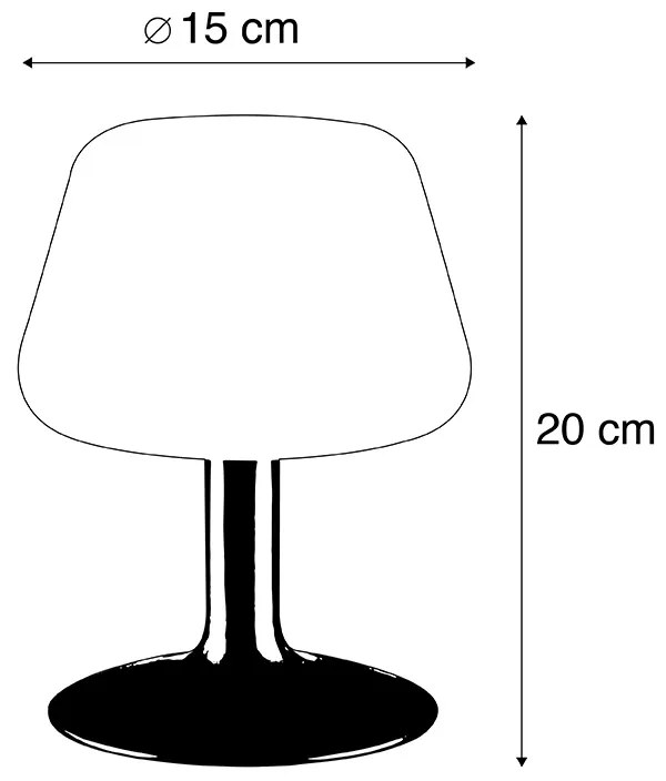 Mosiężna lampa stołowa z opalowym szkłem, z włączonym LED i ściemniaczem dotykowym - Tilly Nowoczesny Oswietlenie wewnetrzne