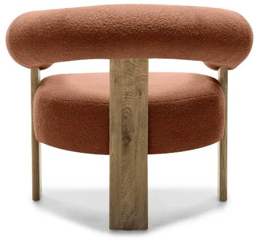 Brązowy designerski fotel KOKEI, dąb