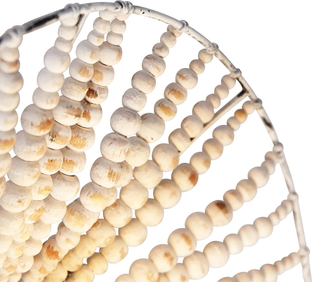 Orientalna lampa ścienna beżowa z koralikami - Moti