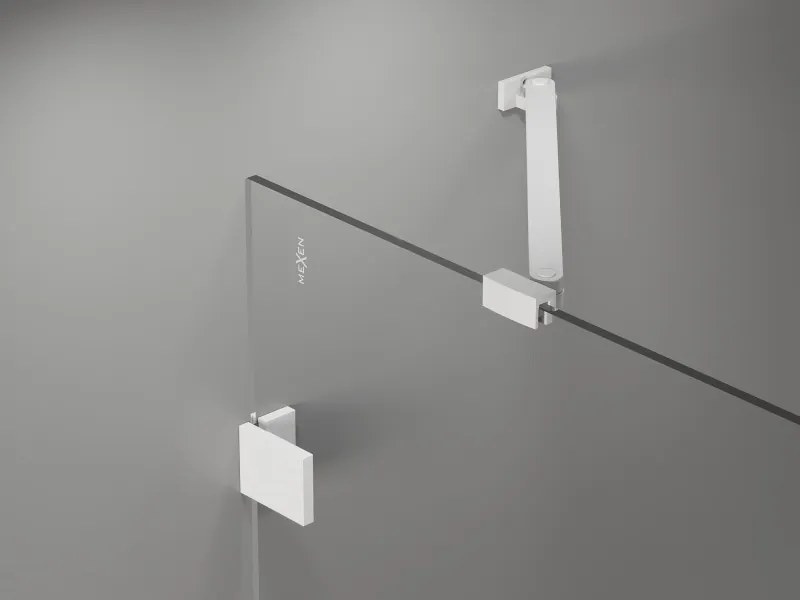 Mexen Lunar drzwi prysznicowe uchylne lewe 90 cm, transparent, białe - 834-090-000-20-00-L