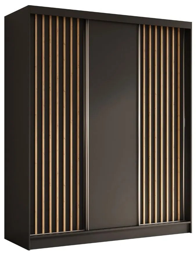 Szafa przesuwna - Lamel 180 cm, czarny mat