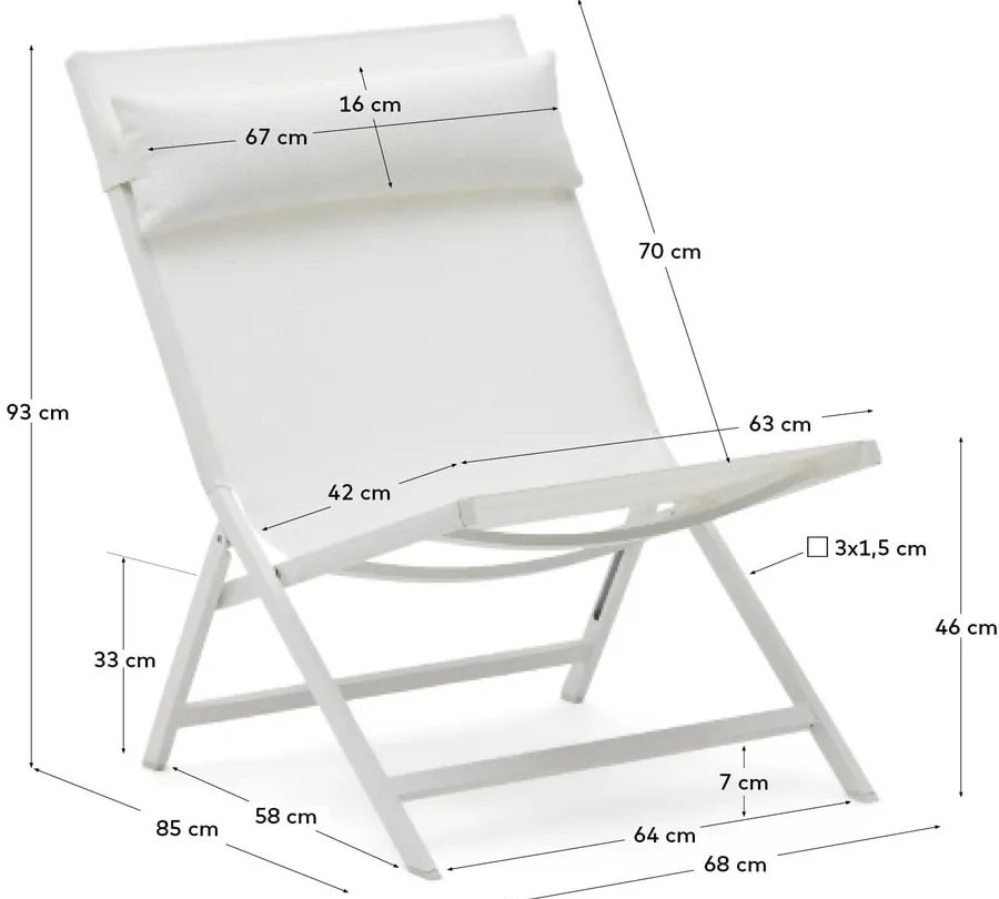 Biały metalowy fotel ogrodowy Canutells – Kave Home