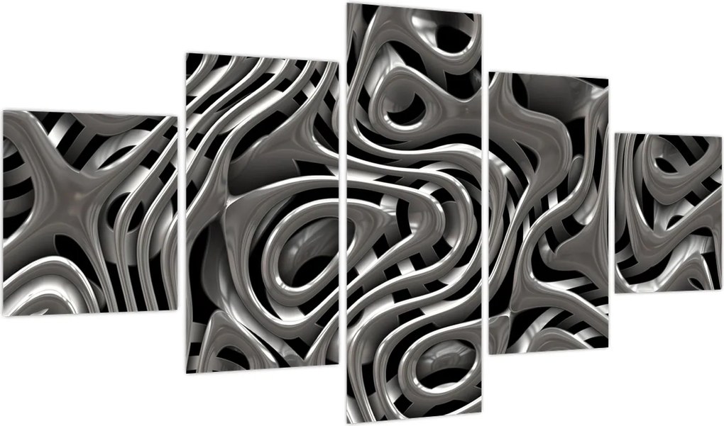 Obraz - Metaliczna abstrakcja (125x70 cm)