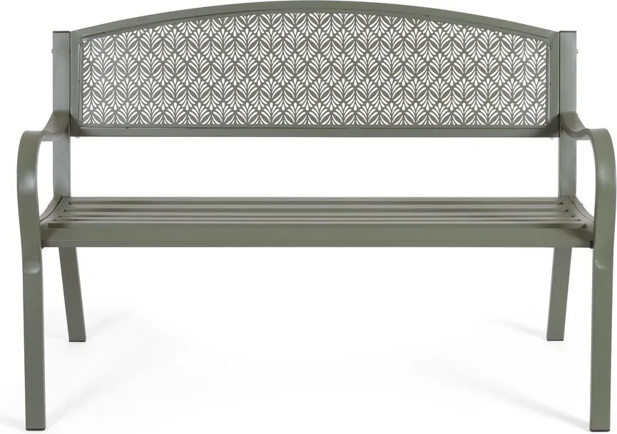Metalowa ławka ogrodowa w kolorze khaki Lizette – Bizzotto