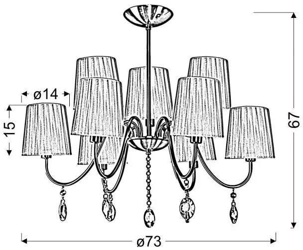 Czarna nowoczesna lampa wisząca - D263 Bolivia 5X