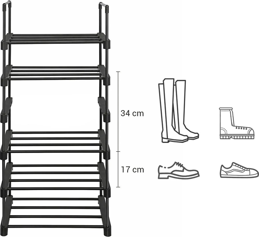 Metalowy stojak na buty 6 półek Barkan 23