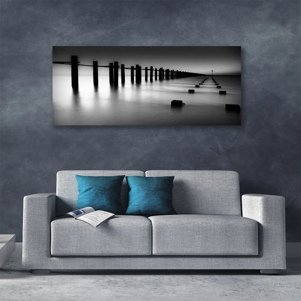 Obraz na płótnie Drewniane Molo we Mgle