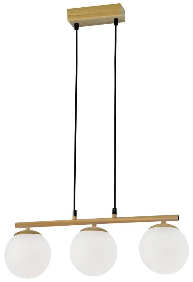 Biało-naturalna lampa wisząca ze szklanym kloszem Carrine – Candellux Lighting