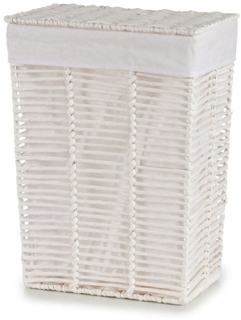 Kosze wiklinowe białe z materiałową wyściółką RUSTIC, 2 sztuki