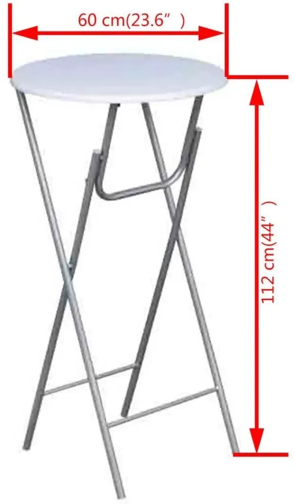 Zestaw 4 białych okrągłych stolików E6-H07