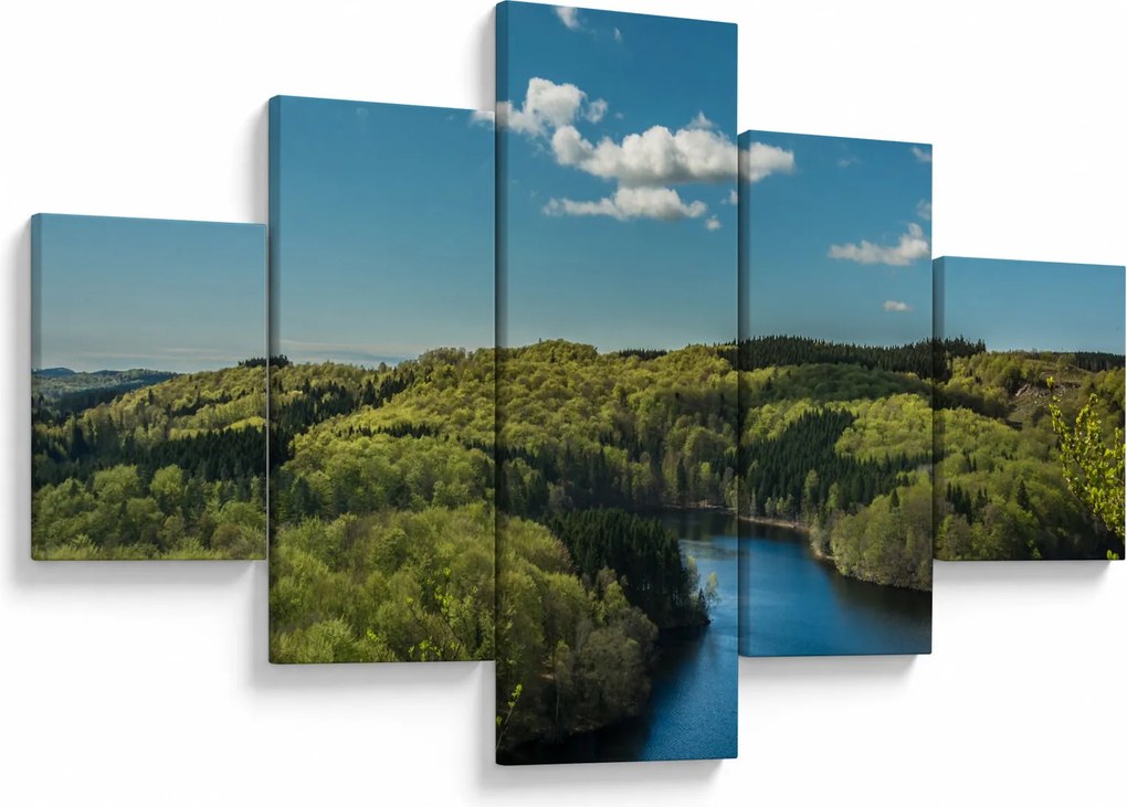 Obraz - Jezioro w lesie (125x70 cm)