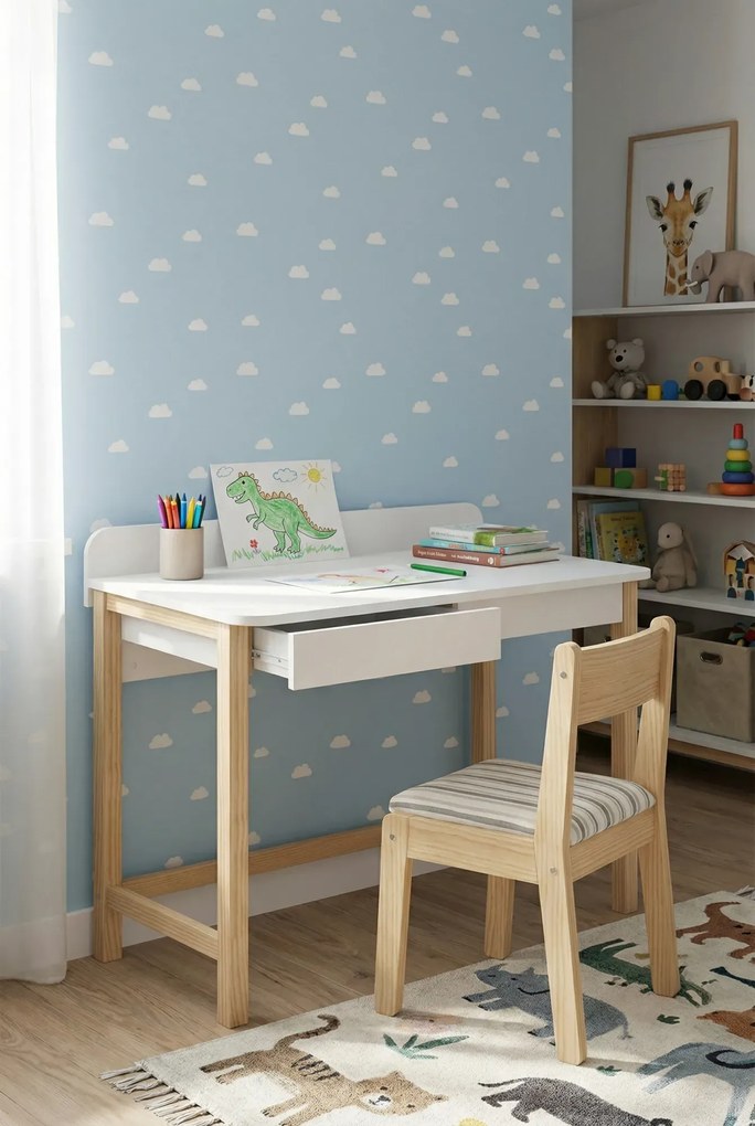 Białe małe biurko dla dziecka styl skandynawski F6-M56