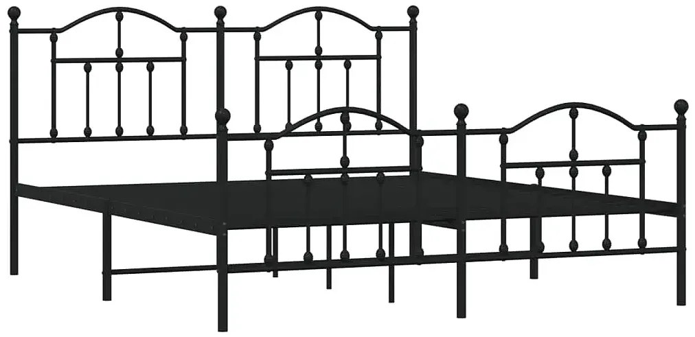 Czarne metalowe łóżko małżeńskie 180x200cm - Azos