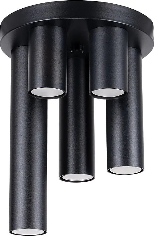 Lampa Sufitowa Nowoczesny Lagos, Stal - 5 Źródło - L.25 X H.33 Cm - Czarny