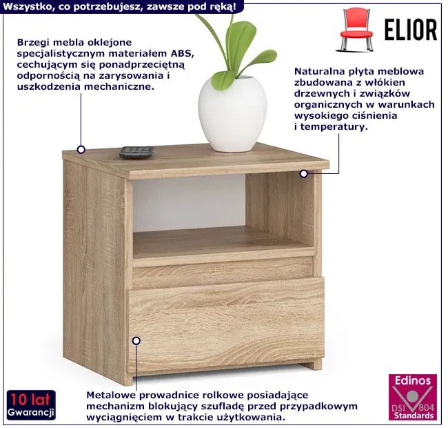 Szafka skandynawska nocna sonoma dąb F3-Z97