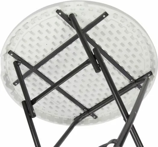 Składany, okrągły stół barowy, biały.