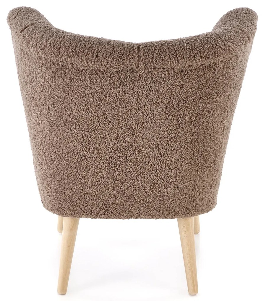MOCCA fotel wypoczynkowy, c.brązowy SVEN TEDDY nowoczesny boho drewno