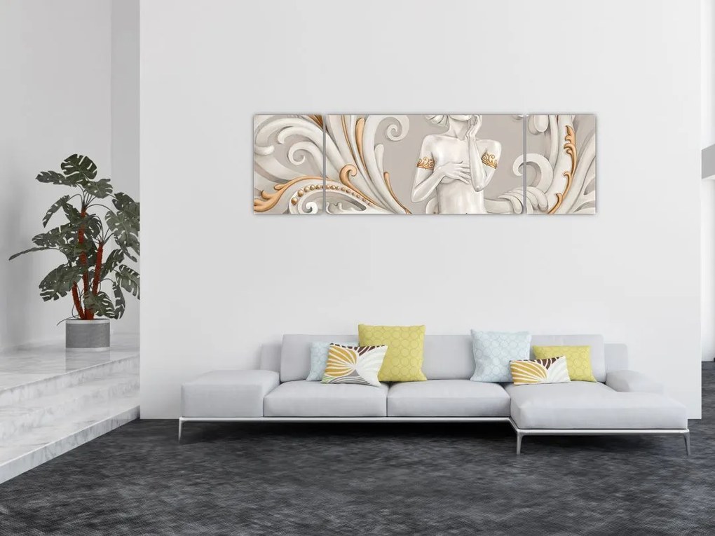 Obraz bogini na ozdobnym tle (170x50 cm)