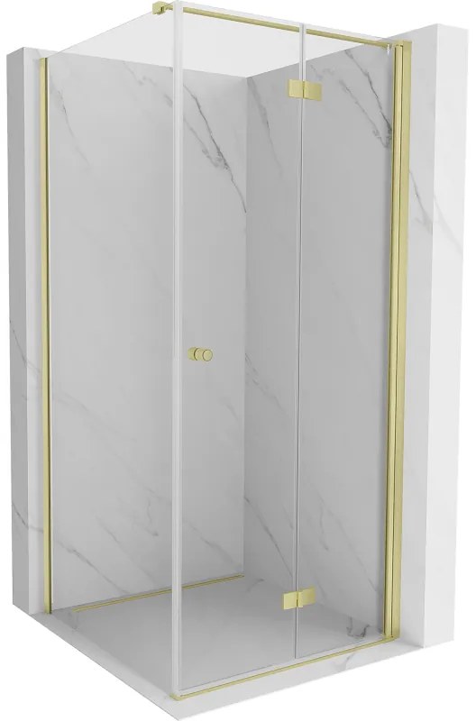 Mexen Mist-F kabina prysznicowa składana prawa 100 x 100 cm, transparent, złota szczotkowana - 8A6T-100-100-55-00-P
