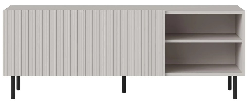 PAXOS RTV-1 TV stolik RTV 150 cm,kaszmirowy nowoczesny ryflowane fronty