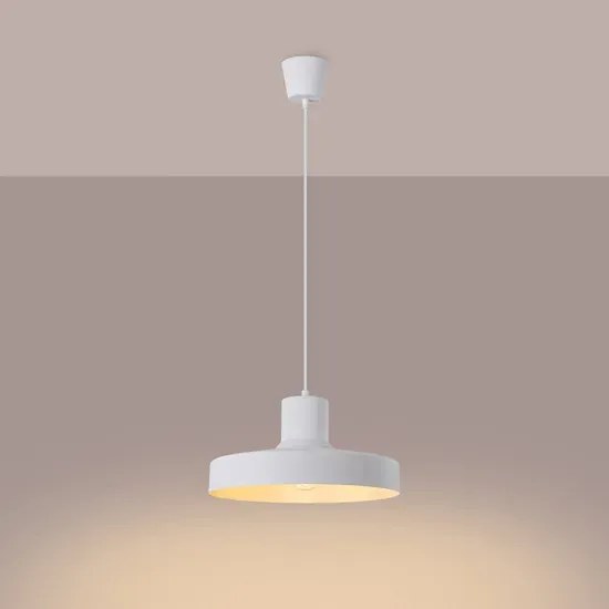 Biała loftowa lampa wisząca z okrągłym kloszem A8-Z78