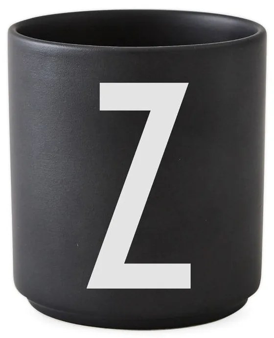 Czarny porcelanowy kubek Design Letters Alphabet Z, 250 ml