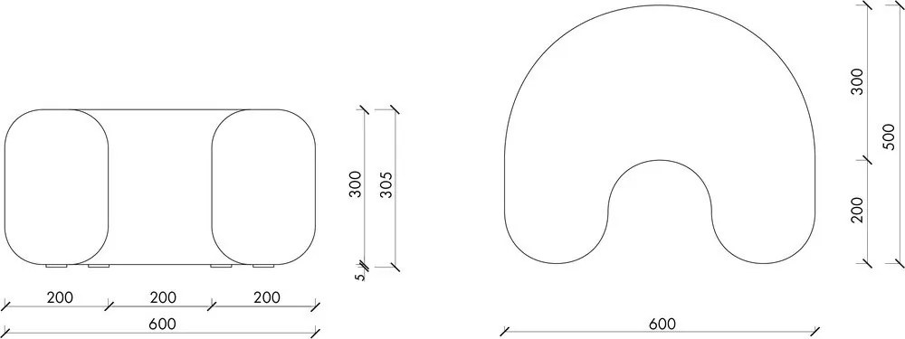 Niebieski wełniany puf Ü – noo.ma