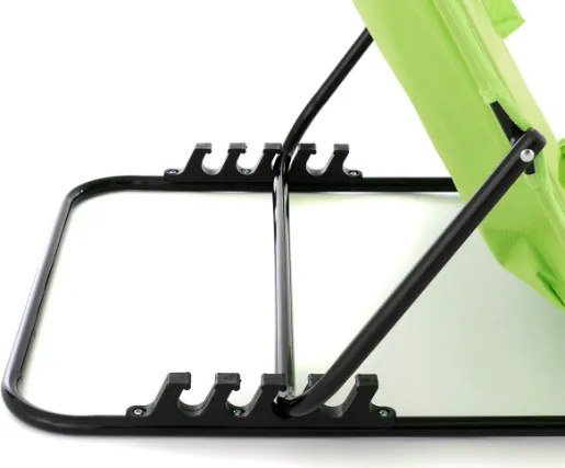 Składana mata plażowa z oparciem, zielona, 158x58 cm, Oxford