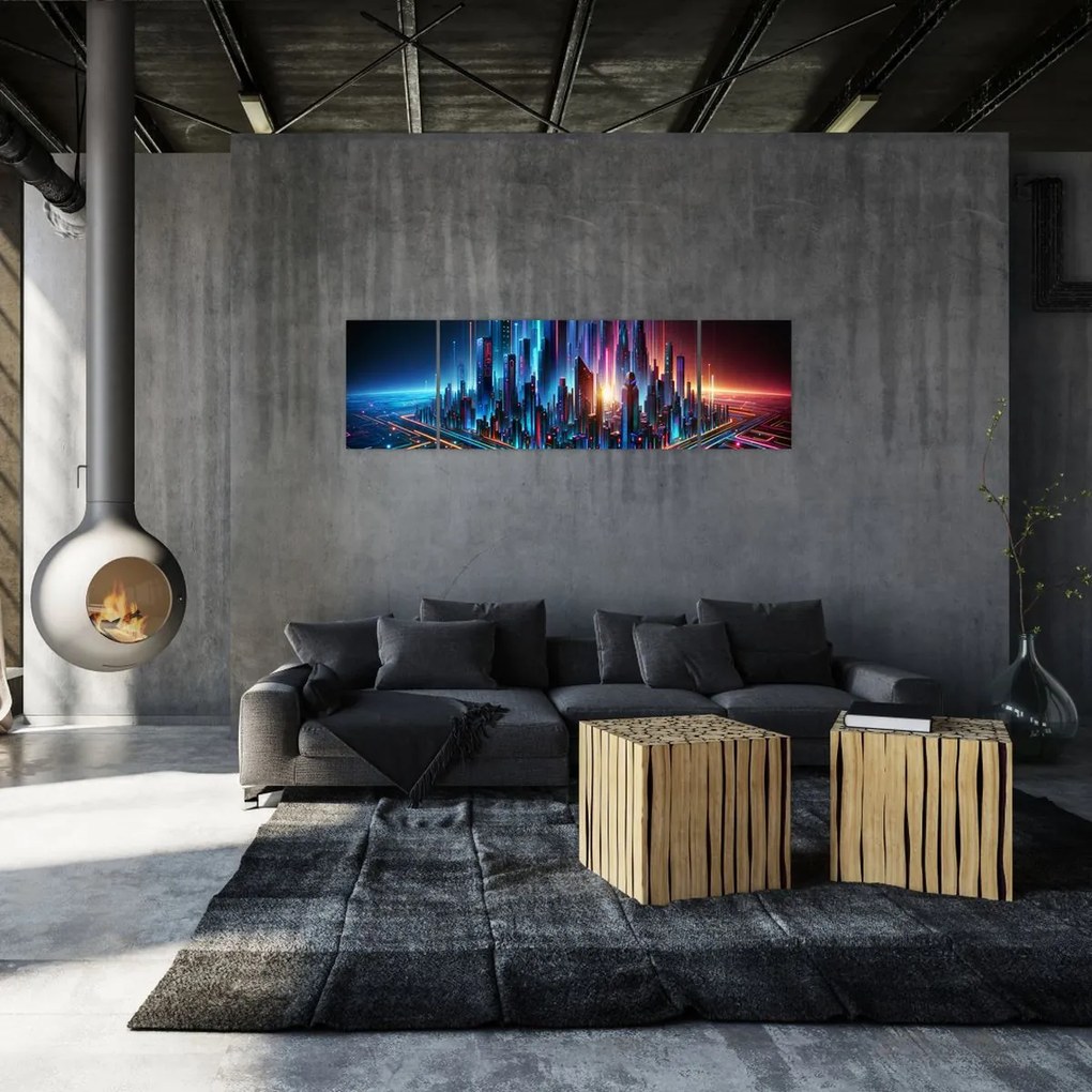 Obraz - Miasto przyszłości (170x50 cm)