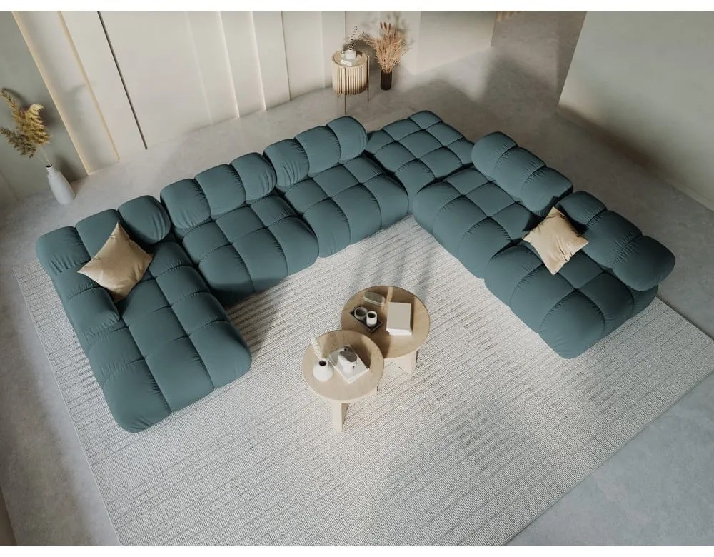 Morska aksamitna sofa 379 cm Bellis – Micadoni Home