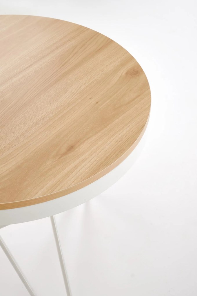 Ława okrągła MDF naturalny/biały 60/55 LEILA
