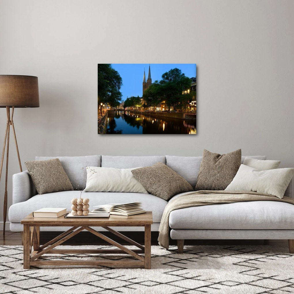 Obraz nocnego historycznego miasta (70x50 cm)