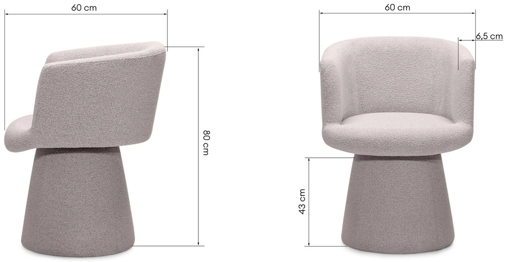 Obrotowy designerski fotel YATO, szaro-beżowy