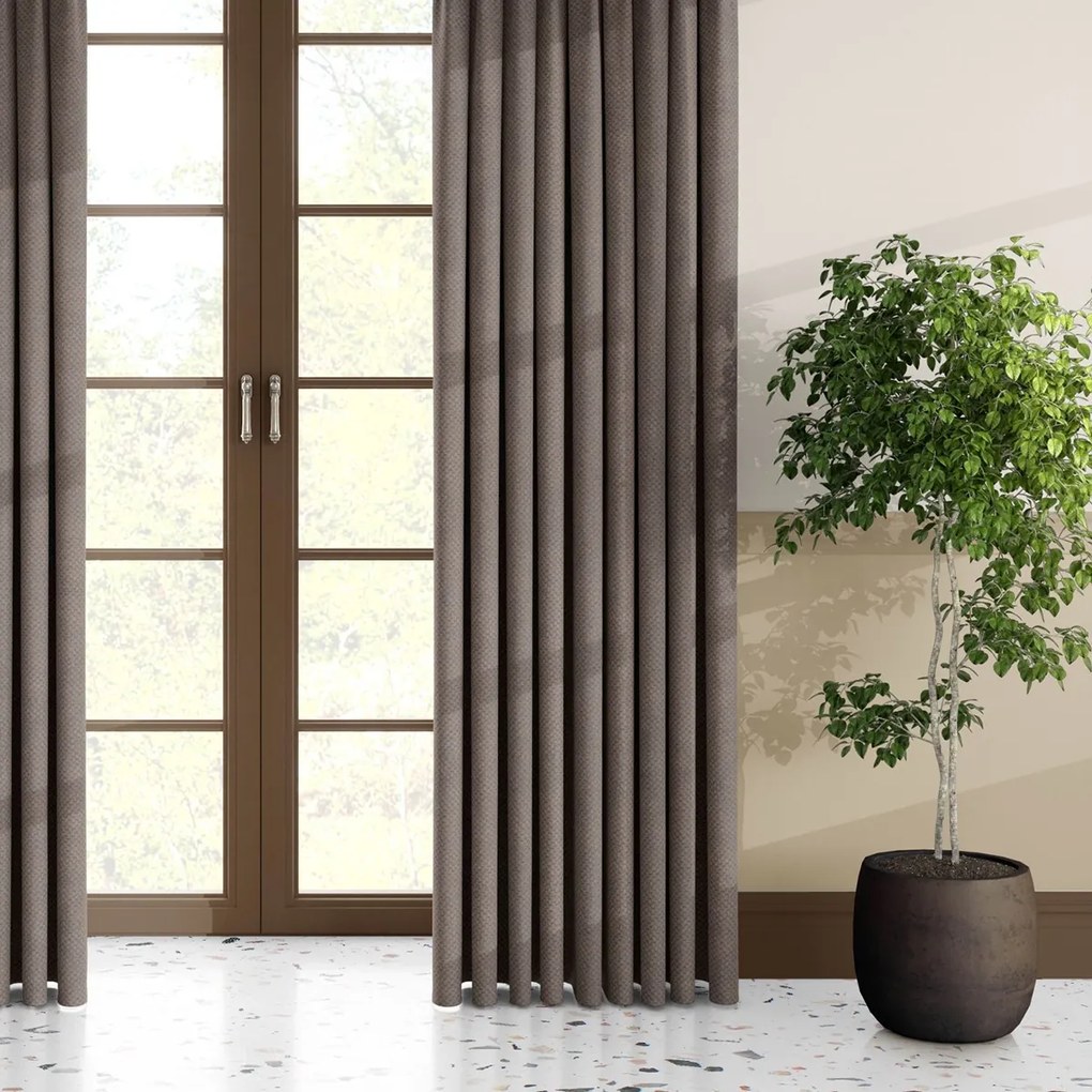 Zasłona zaciemniająca OTTO brązowa gładka - wys. 300 cm