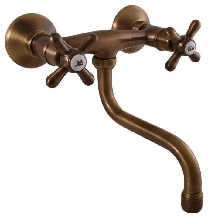 RAV Slezák MK101.5/21SM - Bateria umywalkowo-zlewozmywakowa MORAVA RETRO, mosiądz patynowany