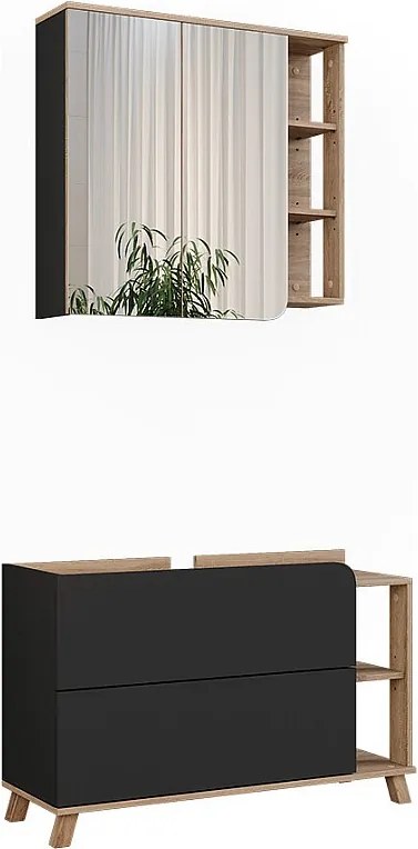 Zestaw mebli łazienkowych sonoma/antracyt 100x35x65 karen