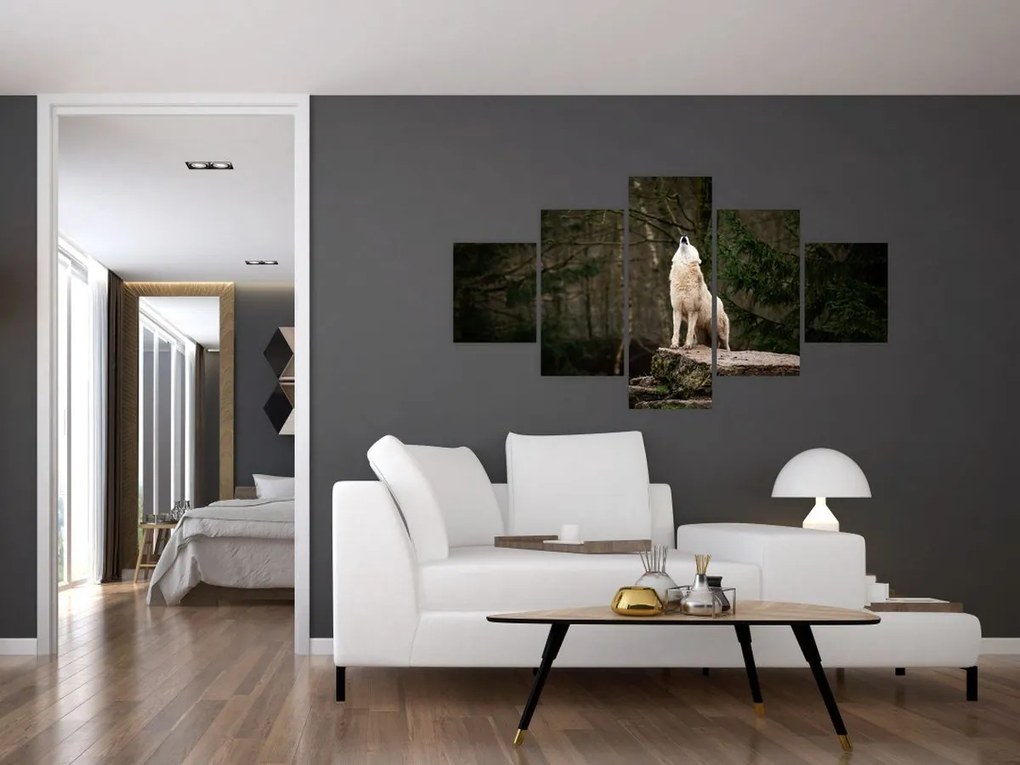 Obraz - Wycie wilka (125x70 cm)