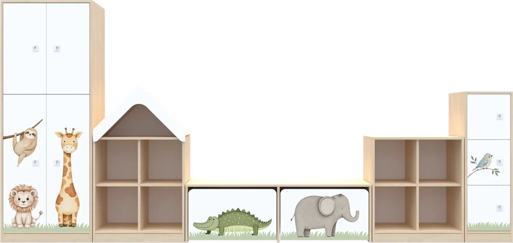 Zestaw nowoczesnych mebli do żłobka Blox Nature 14