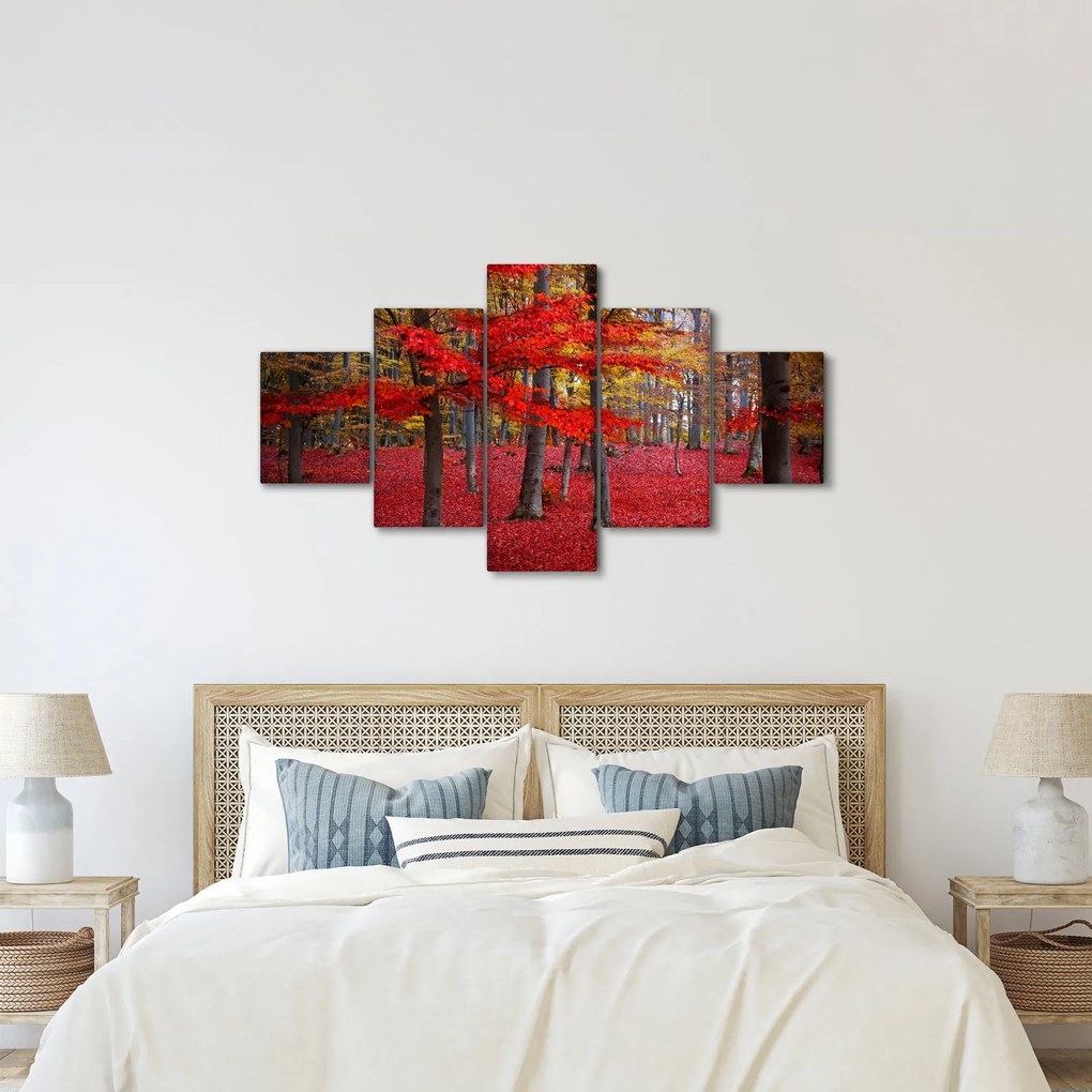 Obraz - Czerwony Las (125x70 cm)