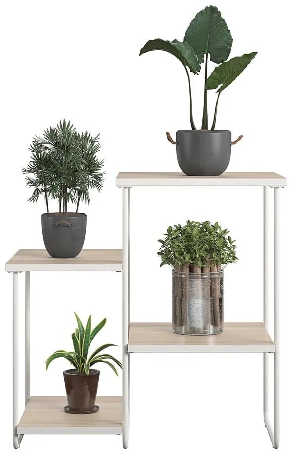 Biała konsola z blatem w dekorze jesionu 35x67 cm Dante – Støraa