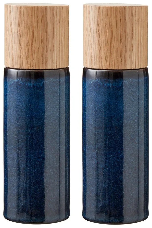 Ciemnoniebieski zestaw ceramicznych młynków do pieprzu i soli 2 szt. Gastro Blue – Bitz