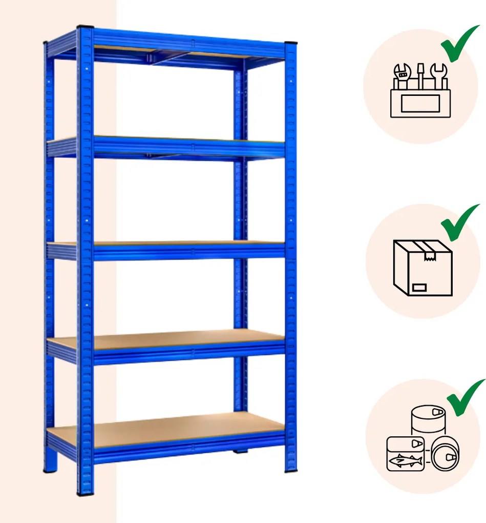 Regał o dużej nośności HEAVY, maks. 875kg, 90x40x180cm, niebieska Monzana