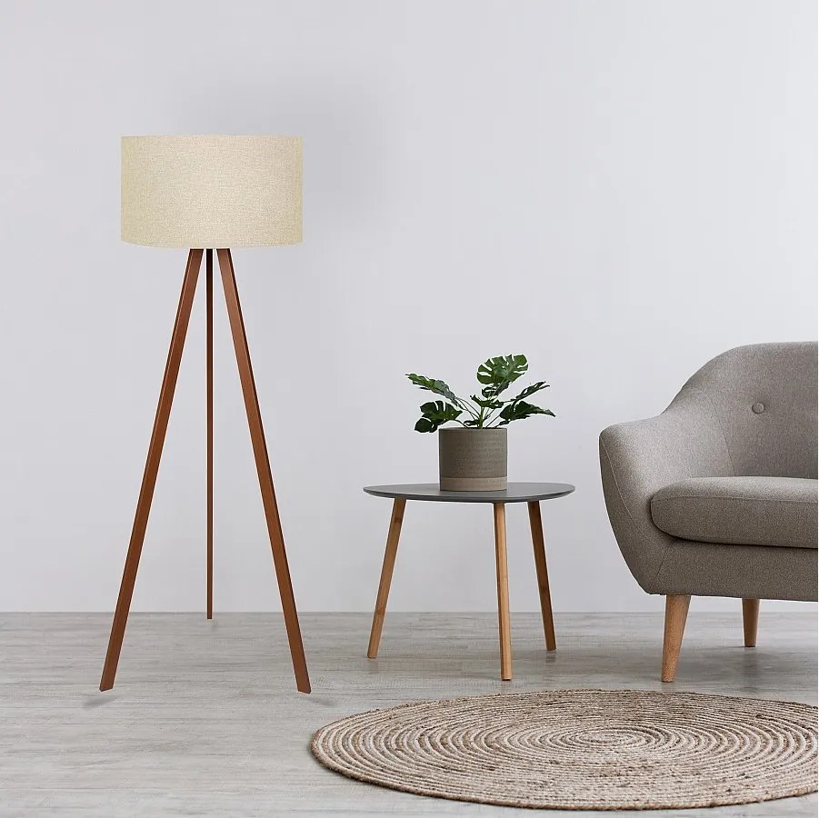 Lampa podłogowa – wysokość 140 cm – beżowa – MDF