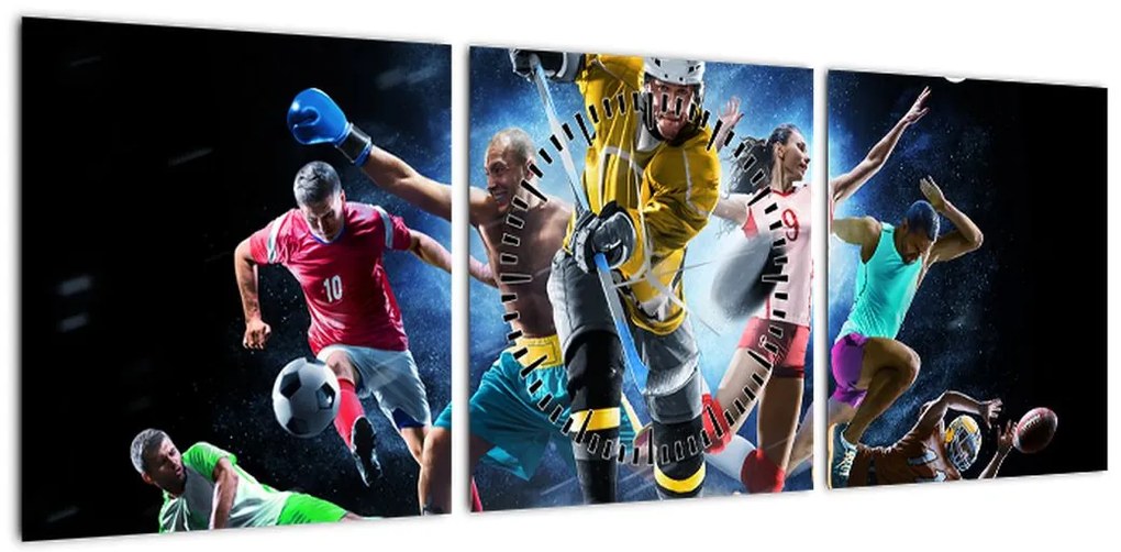 Obraz - Sport (z zegarem) (90x30 cm)