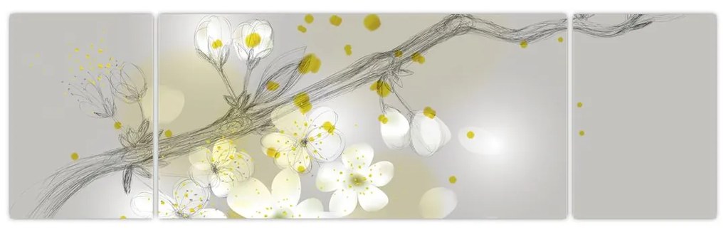 Obraz kwitnącej gałązki (170x50 cm)
