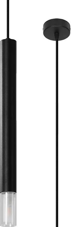 Czarna metalowa lampa wisząca ø 8 cm Vittoria – Sollux