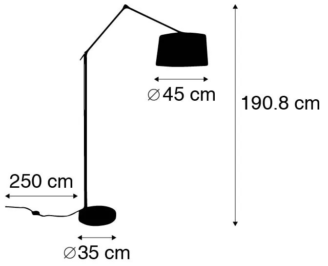 Nowoczesna lampa podłogowa stalowa z abażurem w kolorze taupe 45 cm - Editor Nowoczesny Oswietlenie wewnetrzne